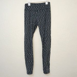 Gray/Black/ White Striped Excercise Leggings